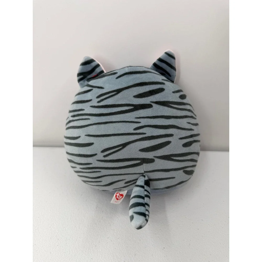 Ty Squish-a-Boos Kiki Grey Tabby Cat Plush Stuffed Animal Medium 10